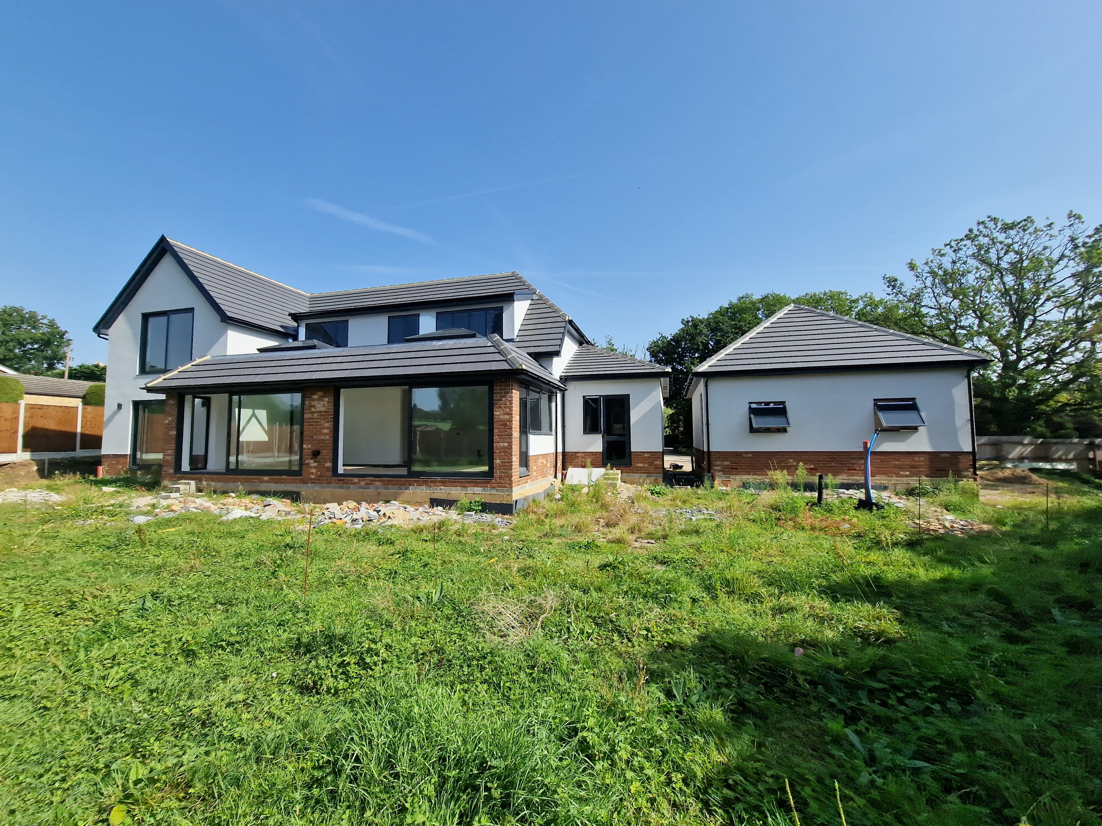 Modern house exterior with expert construction